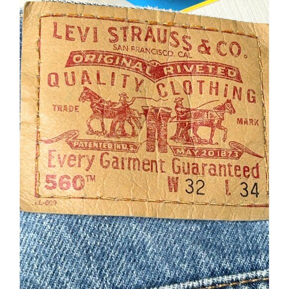 Levi’s 560 Loose Fit Tapered Leg Blue Jeans 32x34 Vintage Made in Mexico USA - Picture 4 of 11